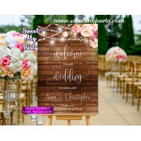 Rustic Wedding Welcome Sign,Mason Jar Wedding Welcome sign,(100 w)